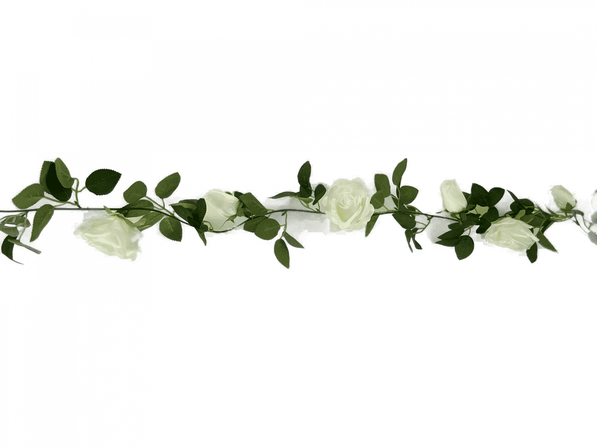 Flowering White Artificial Rose Garland 190cm - Image 3