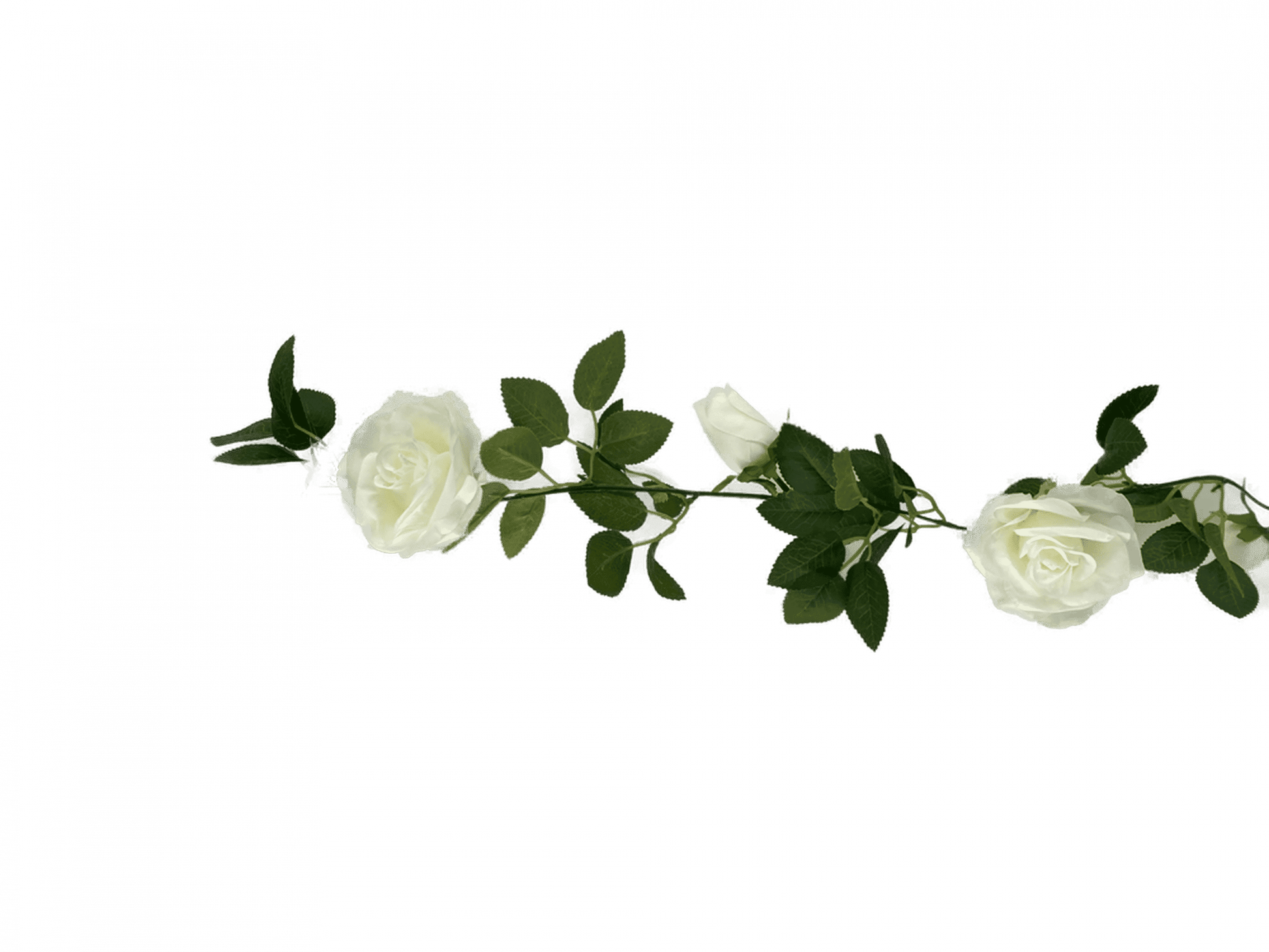 Flowering White Artificial Rose Garland 190cm - Image 4