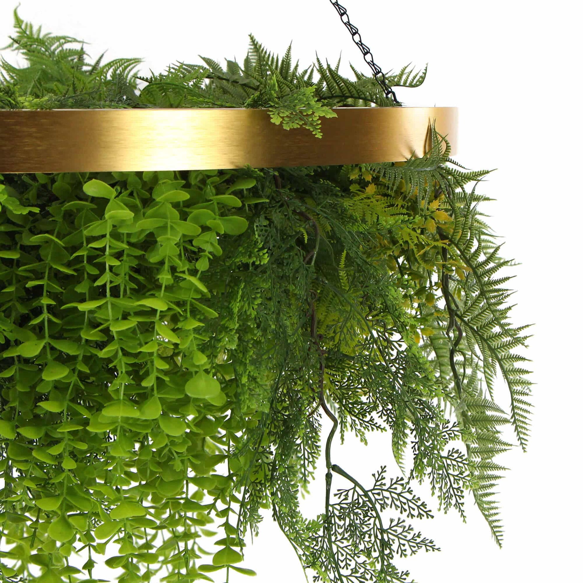 Imitation Gold Artificial Hanging Green Wall Disc 80cm (Limited Edition) UV Resistant Foliage - Image 3