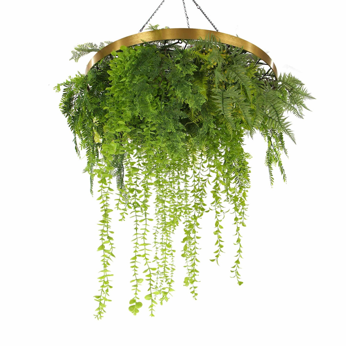 Imitation Gold Artificial Hanging Green Wall Disc 80cm (Limited Edition) UV Resistant Foliage - Image 4