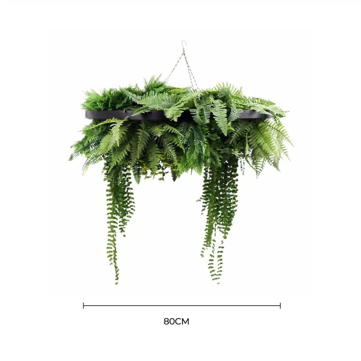 Black Artificial Hanging Green Wall Disc 80cm UV Resistant - Image 2