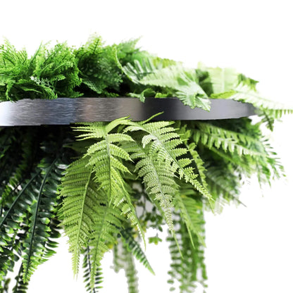 Silver Artificial Hanging Green Wall Disc 80cm UV Resistant Foliage - Image 3