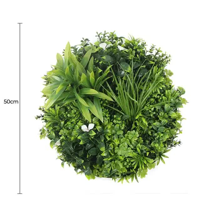 Three Flowering White Green Wall Disc UV Resistant 50cm Bundle - Image 2