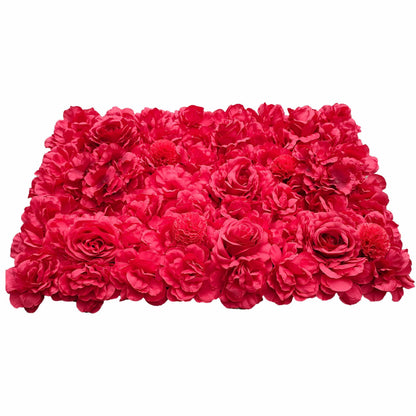 Artificial Flower Wall Backdrop Panel 40cm x 60cm Romantic Red - Image 3