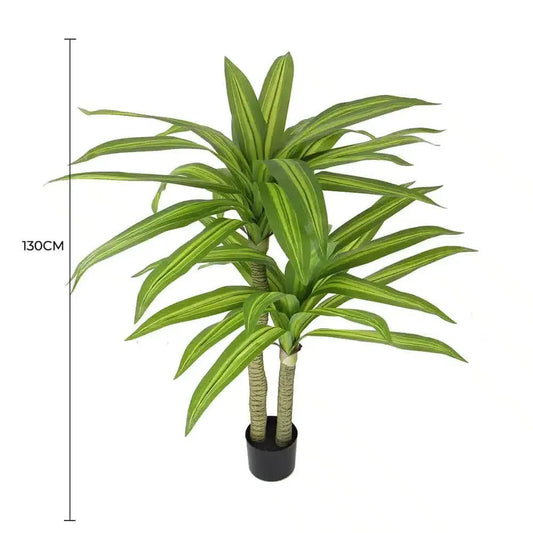 Artificial Multi Head Dracaena Tree with Mixed Green Leaves (Real Touch) 130cm - Image 2