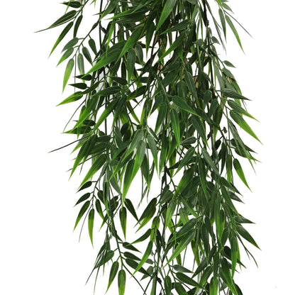 Artificial Hanging Dark Green Hanging Bamboo Leaf Garland Bush UV Resistant and Fire Rated 17cm x 76cm - Image 3