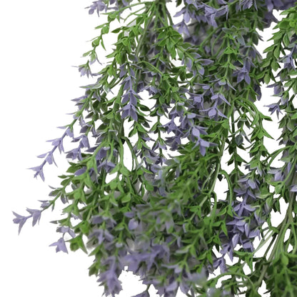 Artificial Hanging Purple and Green Willow Leaf Garland Bush UV Resistant and Fire Rated 20cm x 76cm - Image 4