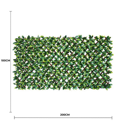 Premium Laurel Leaf Artificial Hedge Extendable Trellis / Screen 2 Meter By 1 Meter UV Resistant (PVC) - Image 2