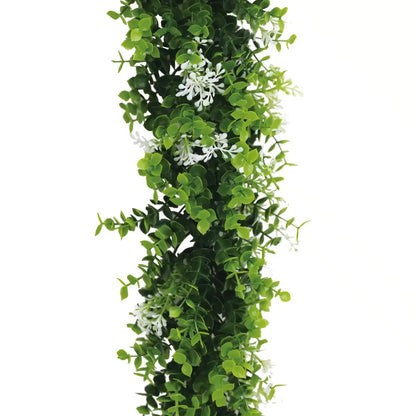 Artificial Extendable Hanging Flowering White Eucalyptus Vine UV Resistant 55cm - Image 4