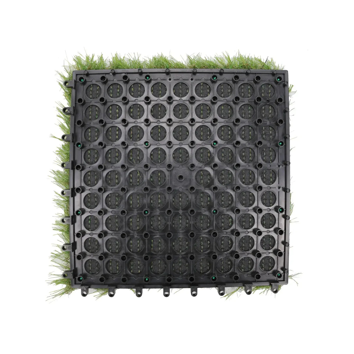 9 Pieces of Interconnecting Artificial Grass Decking Tiles (UV Resistant) 30cm x 30cm - Image 2