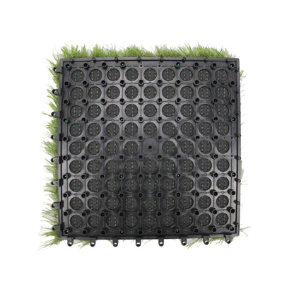 9 Pieces of Interconnecting Artificial Grass Decking Tiles (UV Resistant) 30cm x 30cm - Image 2