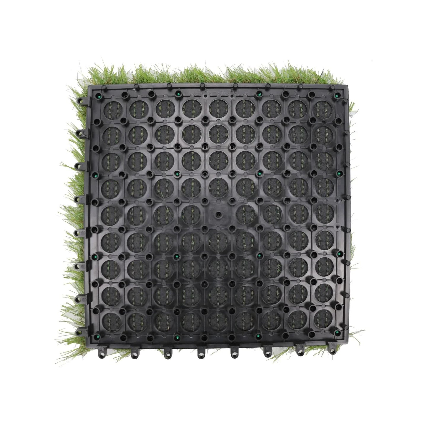 9 Pieces of Interconnecting Artificial Grass Decking Tiles (UV Resistant) 30cm x 30cm - Image 2