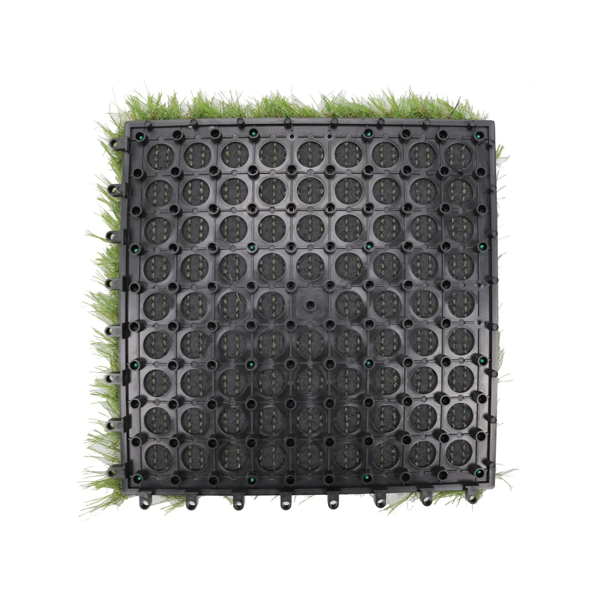 9 Pieces of Interconnecting Artificial Grass Decking Tiles (UV Resistant) 30cm x 30cm - Image 2