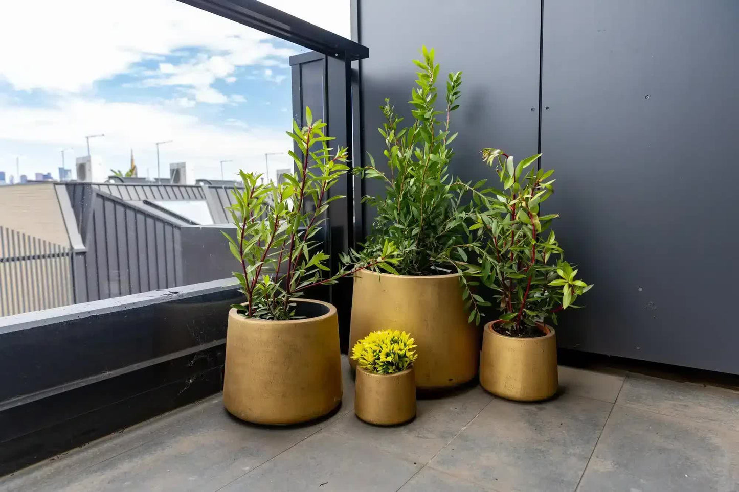 Elegant Gold Planters / Gold Pots Set of 4 - Image 3