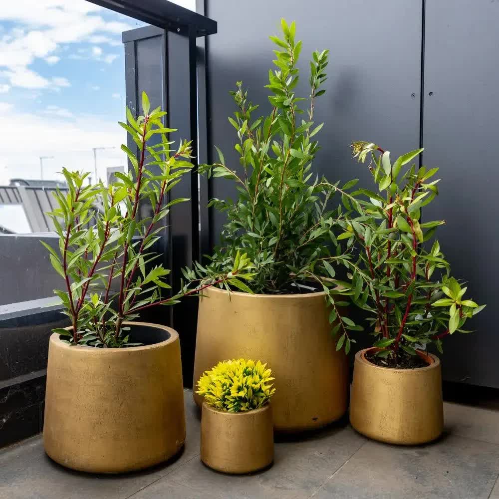 Elegant Gold Planters / Gold Pots Set of 4 - Image 5