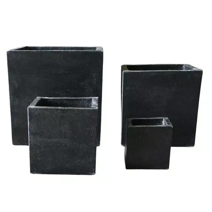 Modern Black Terrazzo Square Planters (Set of 4) Bulk Set Savings - Image 2