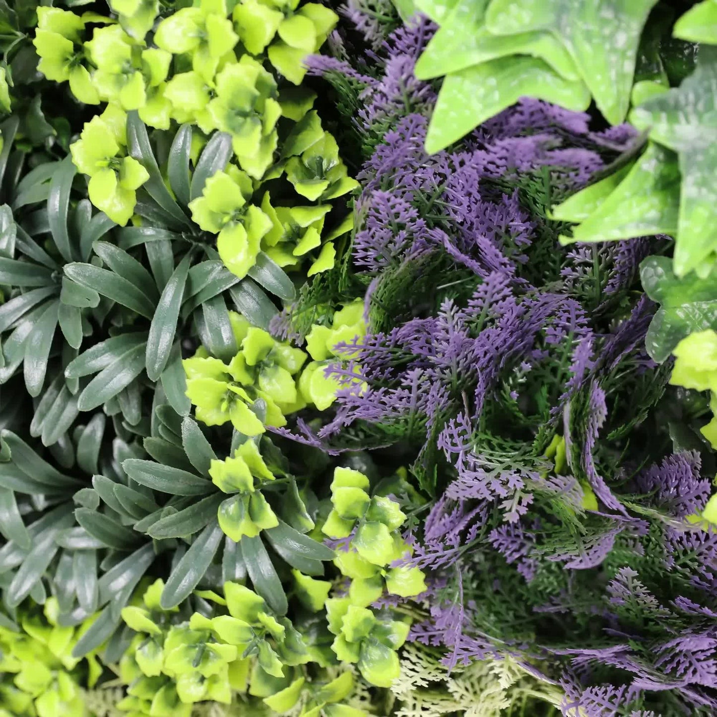 Lush Botanical Mosaic Artificial Vertical Garden / Green Wall Panel 1m x 1m UV Resistant - Image 3