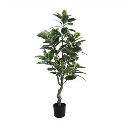 Artificial Bushy Variegated Ficus Tree (Rubber Tree) 120cm - Image 2