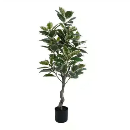Artificial Bushy Variegated Ficus Tree (Rubber Tree) 120cm - Image 3