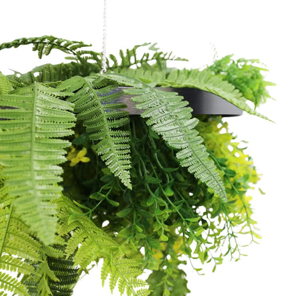 Silver Framed Roof Hanging Disc With Draping Life-Like Plants UV Resistant 40cm - Image 3