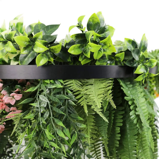 Premium Hanging Artificial Plant Arrangement with Black Frame 40cm UV Resistant - Image 3