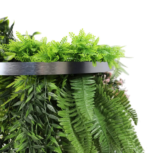 Premium Hanging Artificial Plant Arrangement with Silver Frame 40cm UV Resistant - Image 3