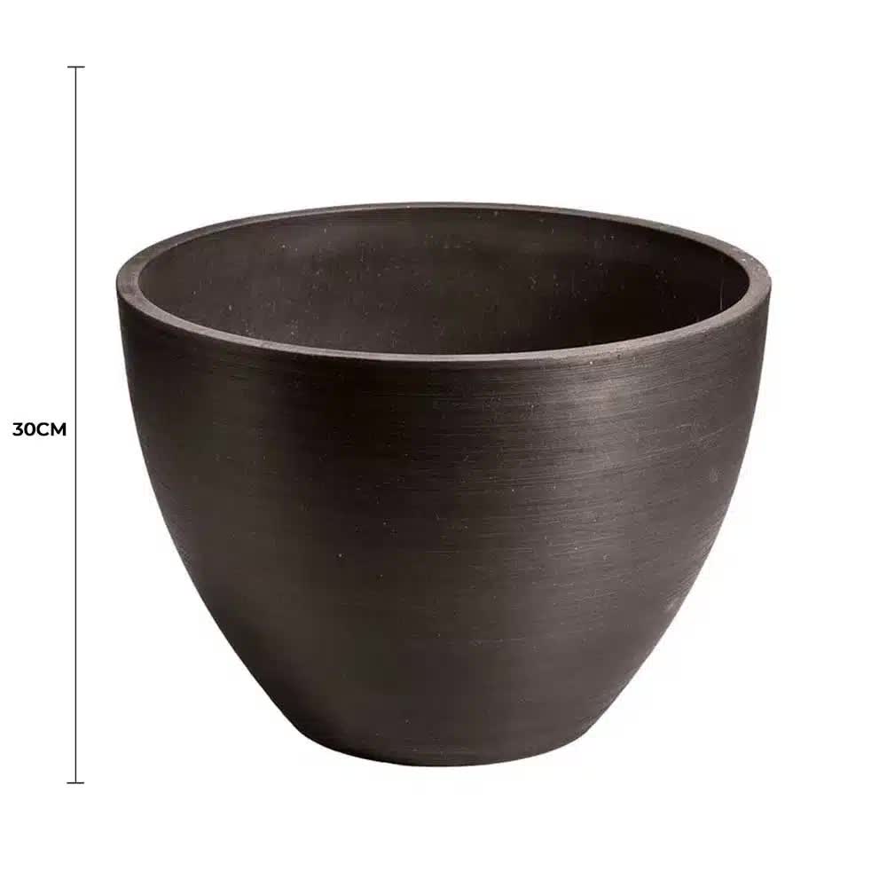 Polished Black Planter Bowl 30cm - Image 2