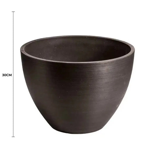 Polished Black Planter Bowl 30cm - Image 2