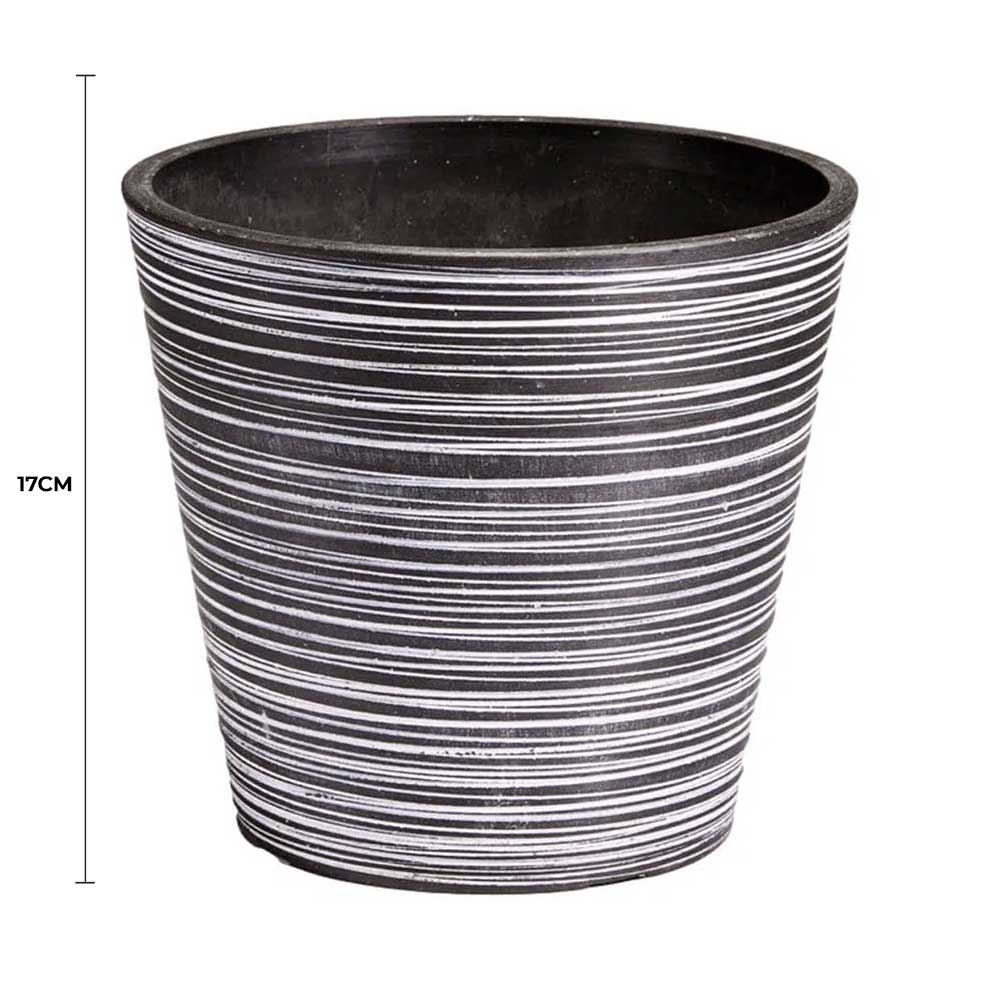 Black and White Engraved Pot 17cm - Image 2