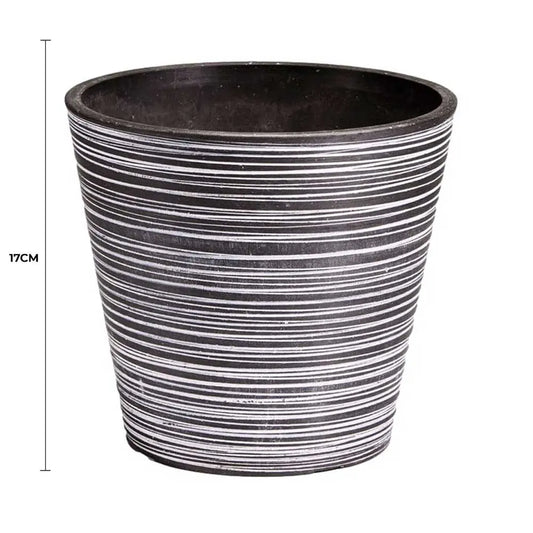 Black and White Engraved Pot 17cm - Image 2