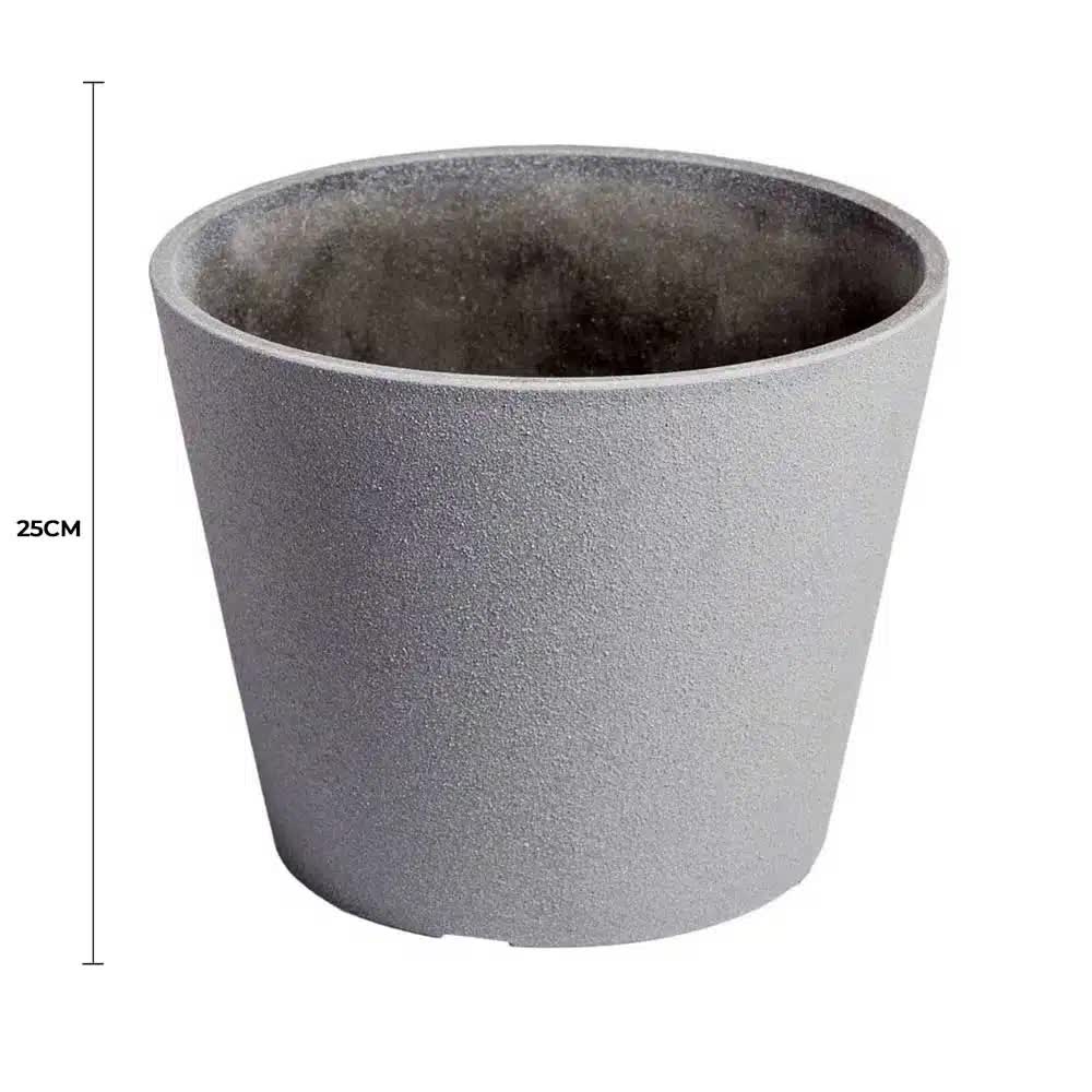 Rendered Grey Planter Pot 25cm - Image 2
