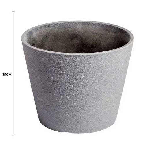 Rendered Grey Planter Pot 25cm - Image 2