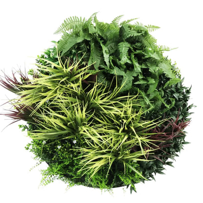 Slimline Artificial Green Wall Disc Art 80cm Grassy Fern UV Resistant (Black) - Image 3