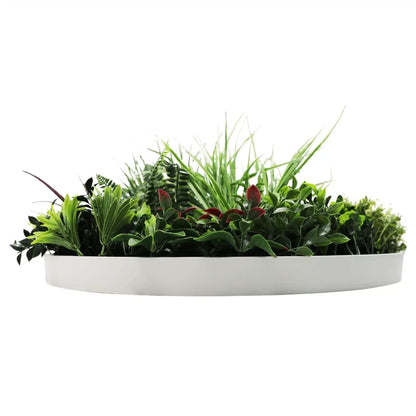 Slimline Artificial Green Wall Disc Art 60cm Colour Fresh UV Resistant (White) - Image 4