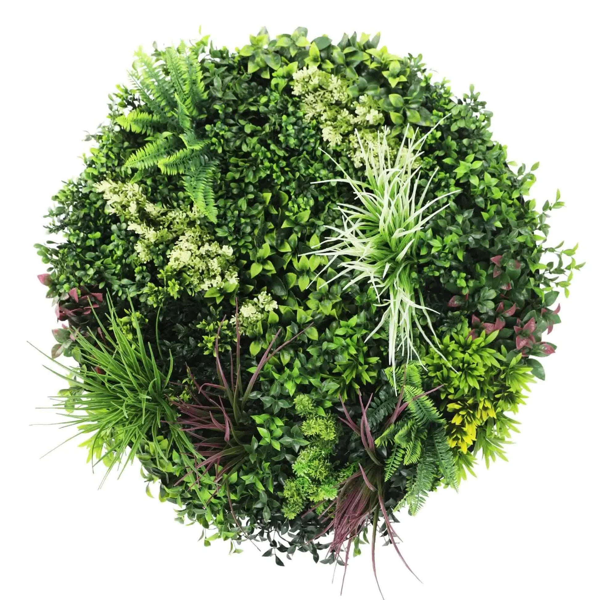 Slimline Artificial Green Wall Disc Art 80cm Colour Fresh UV Resistant (Black) - Image 3