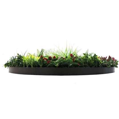 Slimline Artificial Green Wall Disc Art 100cm Colour Fresh UV Resistant (Black) - Image 4