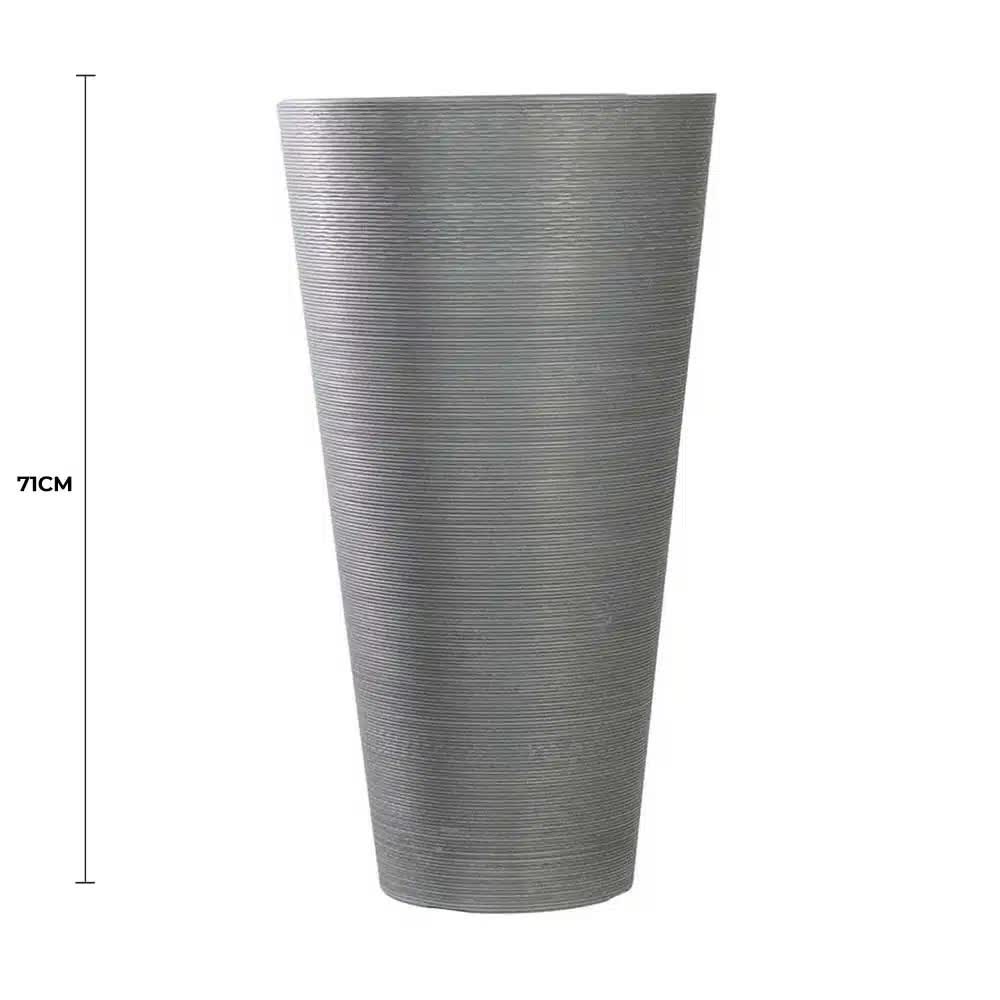 Decorative Large Modern Grey Round Planter 71cm - Image 2