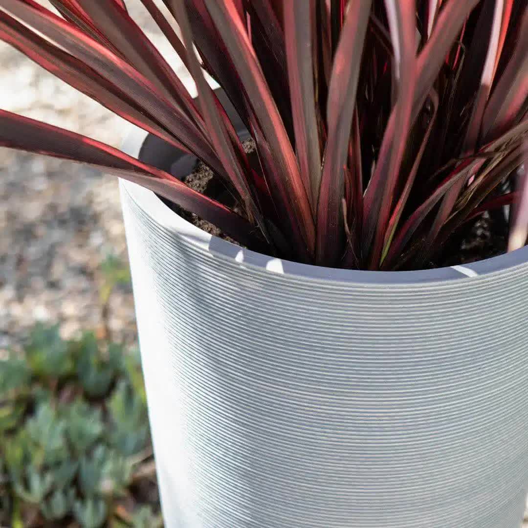 Decorative Large Modern Grey Round Planter 71cm - Image 4