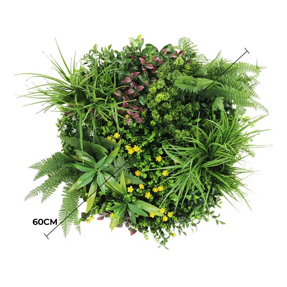 Slimline Artificial Green Wall Disc Art 60cm Country Fern UV Resistant (Black) - Image 2