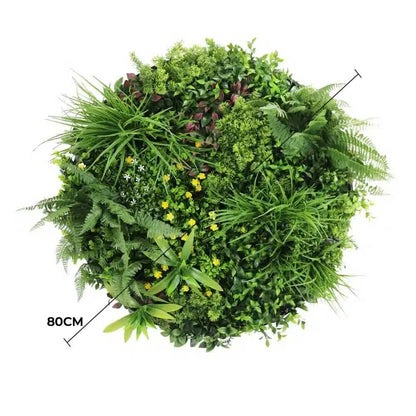 Slimline Artificial Green Wall Disc Art 80cm Country Fern UV Resistant (Black) - Image 2