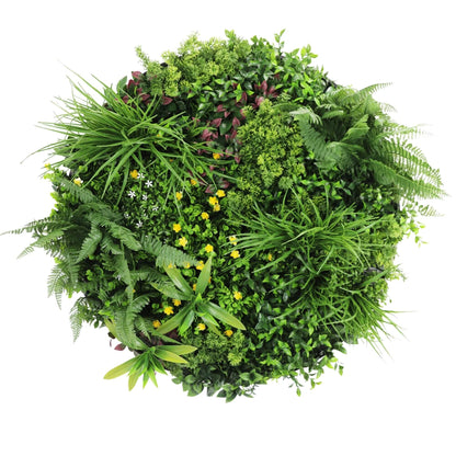 Slimline Artificial Green Wall Disc Art 80cm Country Fern UV Resistant (Black) - Image 3