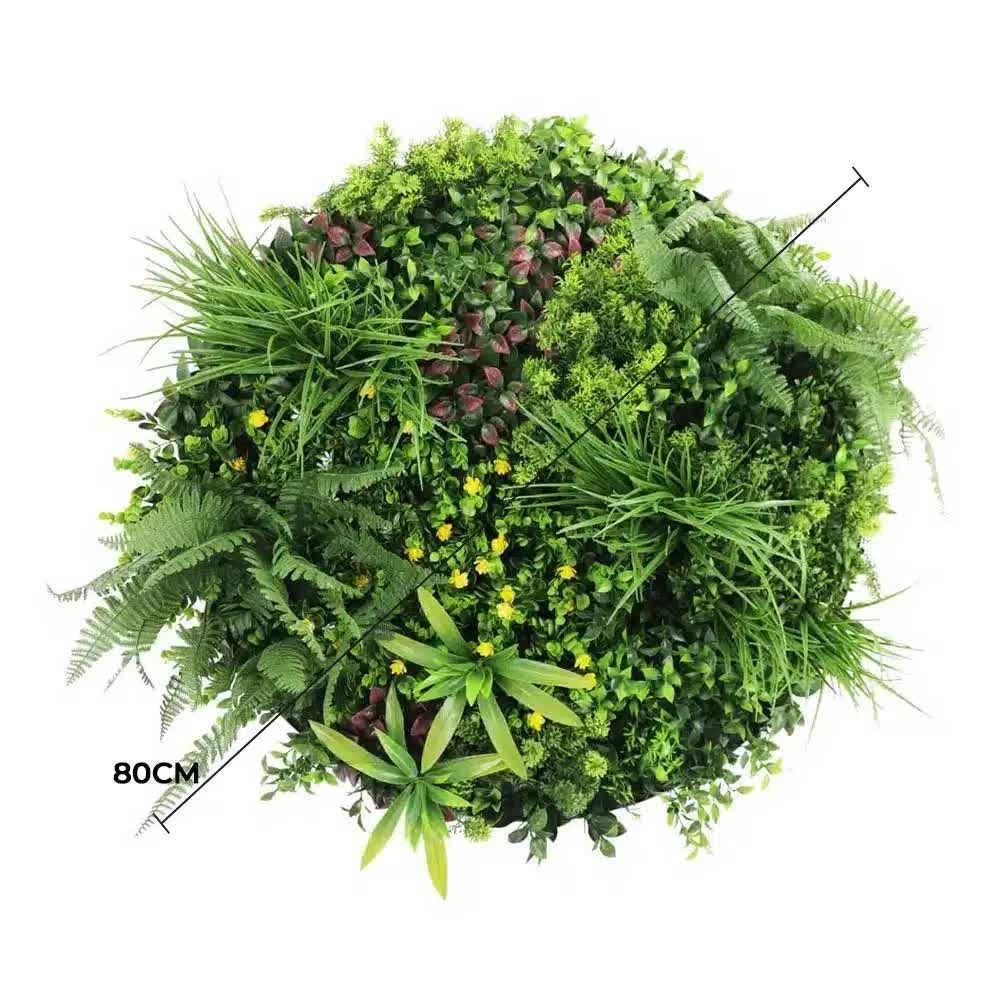 Slimline Artificial Green Wall Disc Art 80cm Country Fern UV Resistant (White) - Image 2