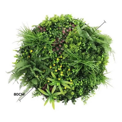 Slimline Artificial Green Wall Disc Art 80cm Country Fern UV Resistant (White) - Image 2