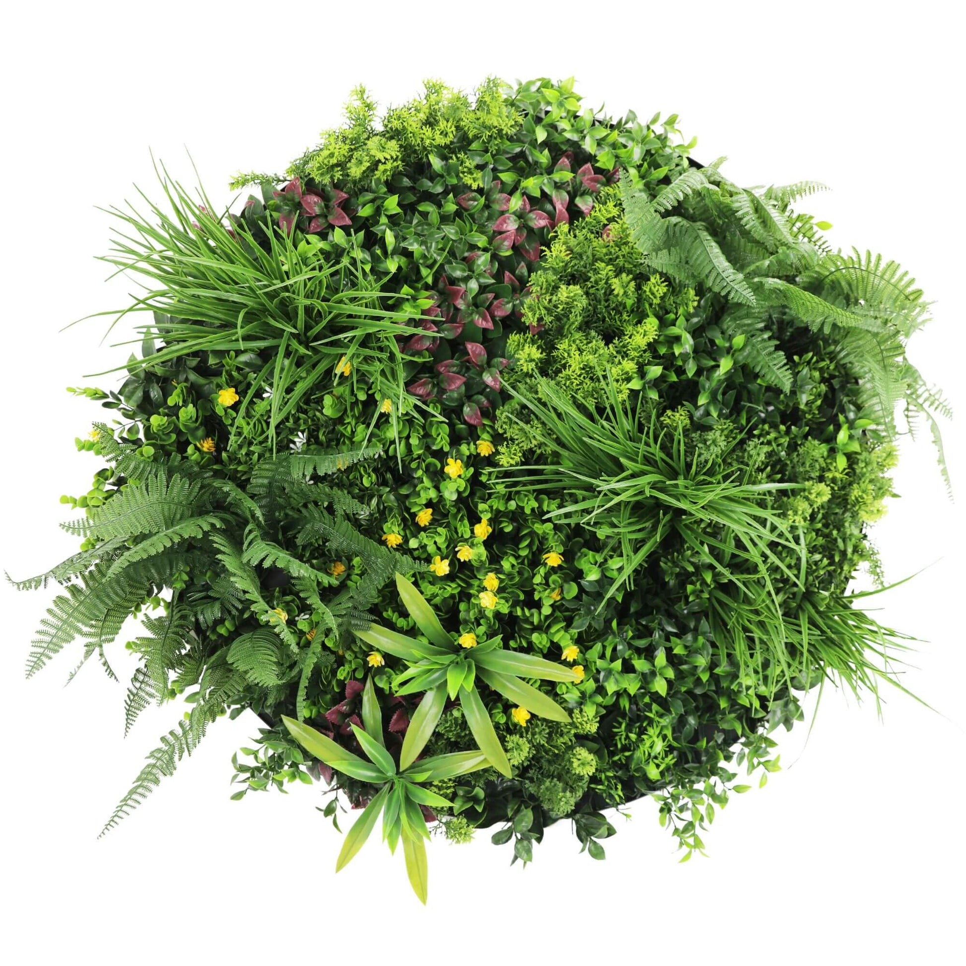 Slimline Artificial Green Wall Disc Art 80cm Country Fern UV Resistant (White) - Image 3