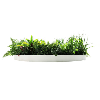 Slimline Artificial Green Wall Disc Art 80cm Country Fern UV Resistant (White) - Image 4