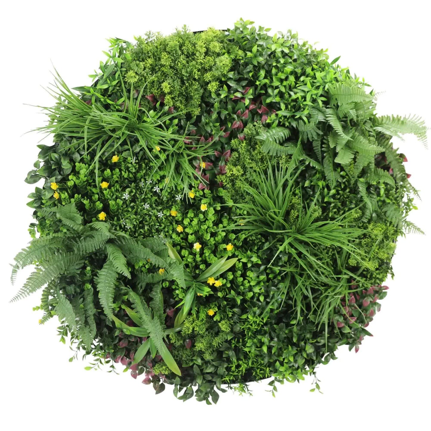 Slimline Artificial Green Wall Disc Art 100cm Country Fern UV Resistant (White) - Image 3