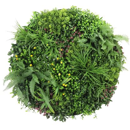 Slimline Artificial Green Wall Disc Art 100cm Country Fern UV Resistant (White) - Image 3