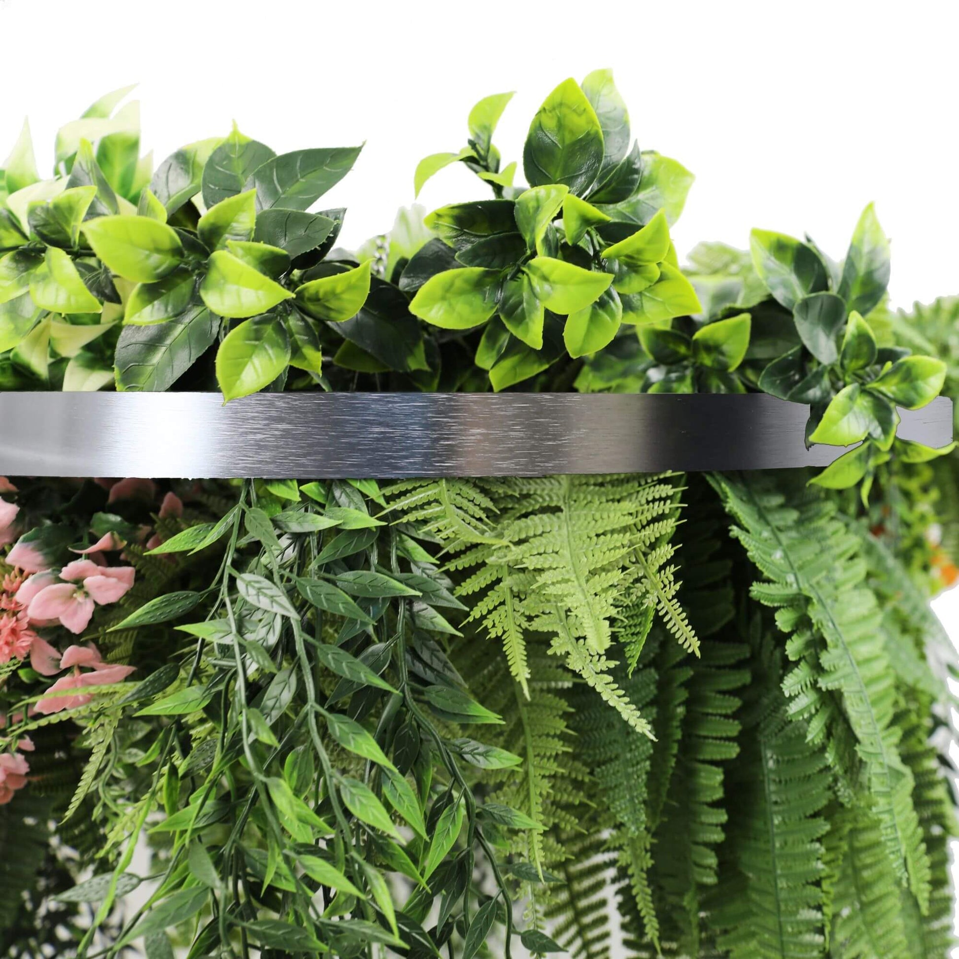Silver Artificial Hanging Green Wall Disc 60cm UV Resistant - Image 3