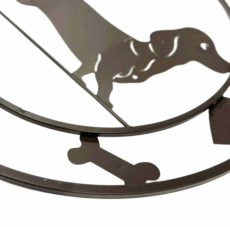 Round Dachshund Metal Wall Art 40cm - Image 4