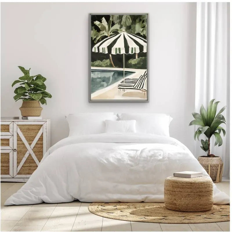 Jungle By The Pool Artwork Framed Wall Art 80x120cm - Image 4
